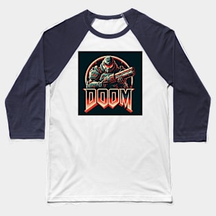 Doom Guy with Gun Up. Baseball T-Shirt